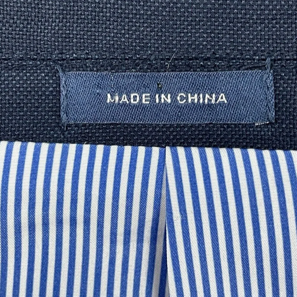 Stafford Blue Signature Classic Fit 2 Button Cotton Sport Coat Lined Size 48L